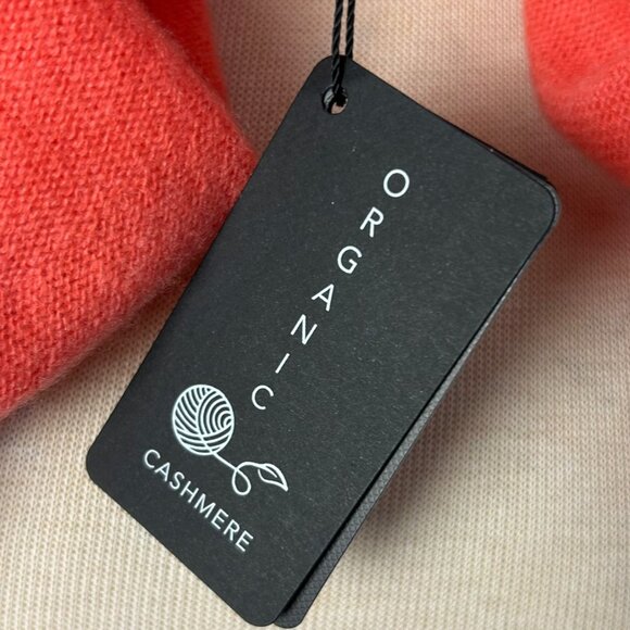 NWT REPEAT Circle Cardigan 100% Organic Cashmere Sunset Coral Red Sz 38/S - Picture 12 of 13